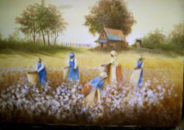 640x452 Norma Poulos Artwork The Cotton Pickers Original Painting Oil - Cotton Pickers Painting