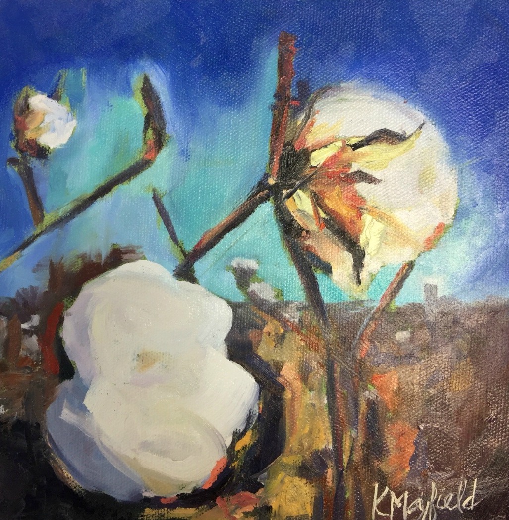 1027x1050 A Painting A Day For 30 Days Day 4 Delta Moxie - Cotton Plant Painting