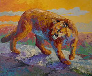 300x249 Cougar Paintings Fine Art America - Cougar Painting