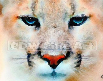 340x270 Cougar Painting Etsy - Cougar Painting