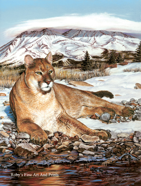 540x715 Pastel Cougar Painting - Cougar Painting