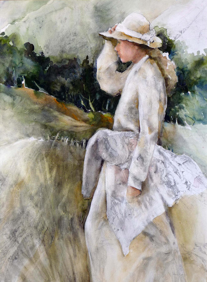 662x900 Country Girl Painting By Joan Jones - Country Girl Painting