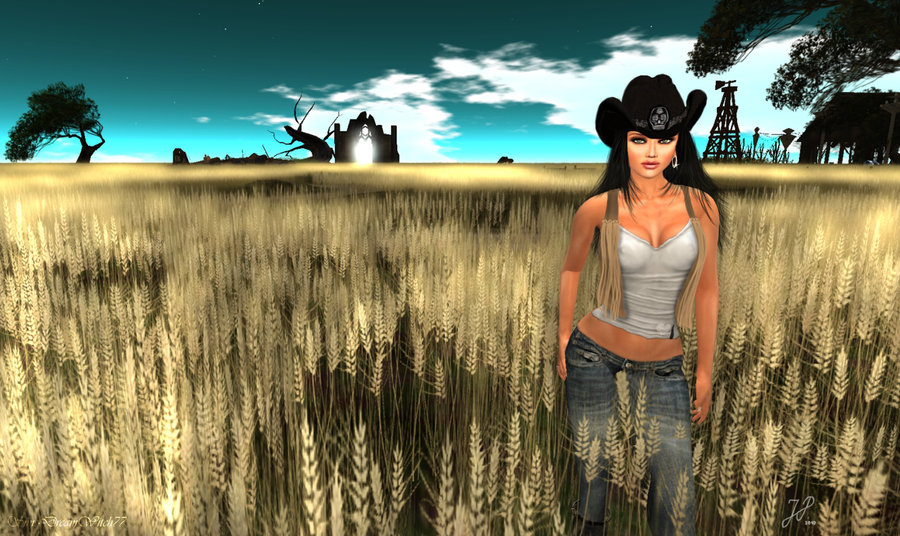 900x536 Country Girl By Sims Dreamwitch77 - Country Girl Painting