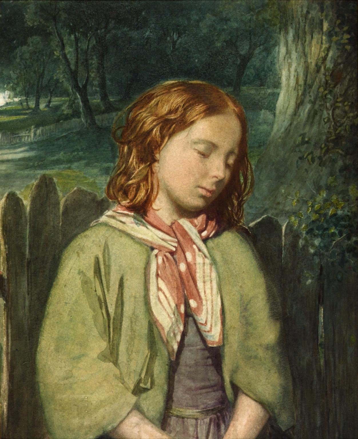 1252x1536 Country Girl With Downcast Eyes', British School 19th Century Tate - Country Girl Painting