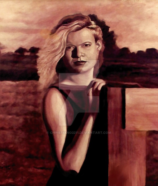 600x703 Portrait Of Country Girl - Country Girl Painting