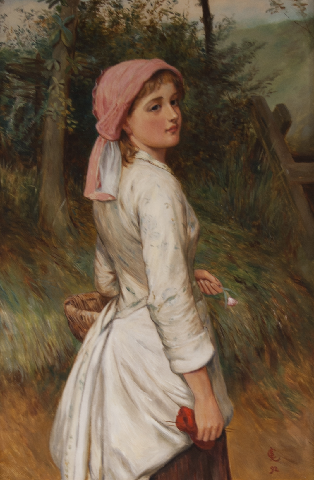 1073x1639 A Country Girl ~ Charles Sillem Lidderdale ~ Thomas Fine Art - Country Girl Painting