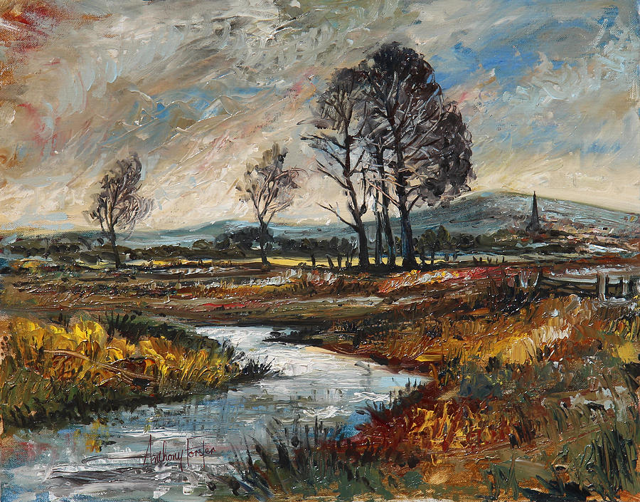 900x705 English Country Landscape Painting By Anthony Forster - Country Landscape Painting
