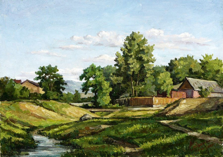 900x633 Country Landscape 3 By Cotovanumihai - Country Landscape Painting
