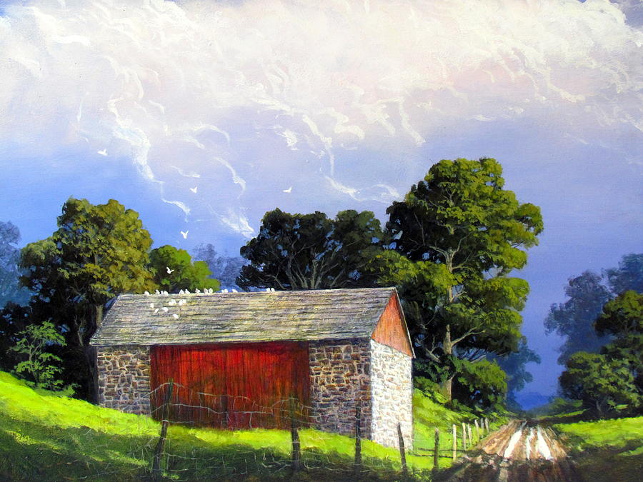 900x675 Country Landscape Painting By Milan Melicharek - Country Landscape Painting