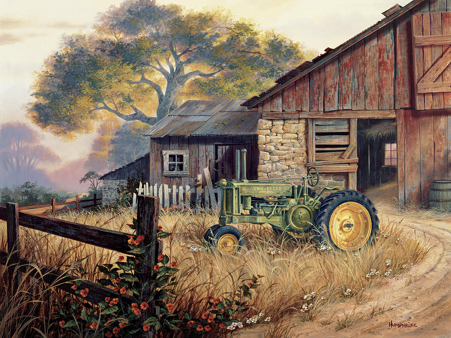 900x675 Deere Country Painting By Michael Humphries - Country Landscape Painting