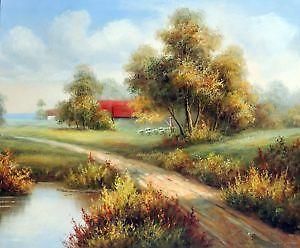 300x248 French Country Oil Painting French Country Landscape Paintings - Country Oil Painting