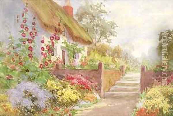600x401 A Country Cottage Oil Painting Reproduction By Sydney Currie - Country Oil Painting