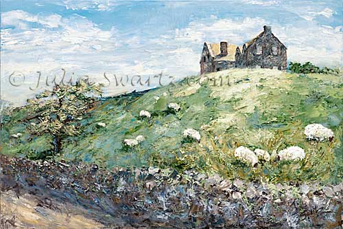 500x333 Julia Swartz Fine Art Gallery Sheep Country - Country Oil Painting