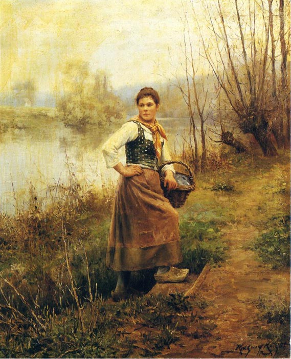 569x700 Country Girl - Country Oil Painting