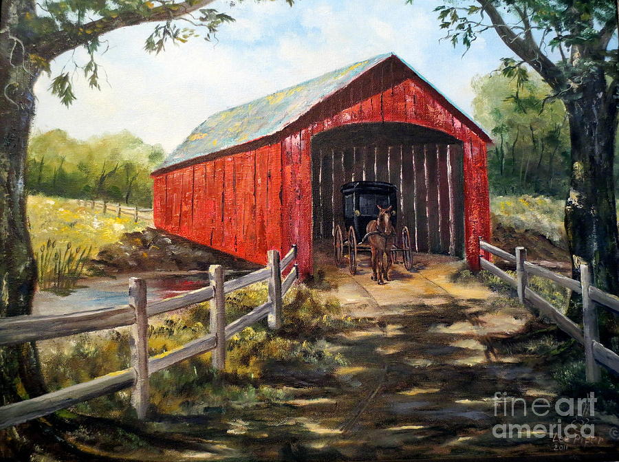 900x672 Amish Country Painting By Lee Piper - Country Painting