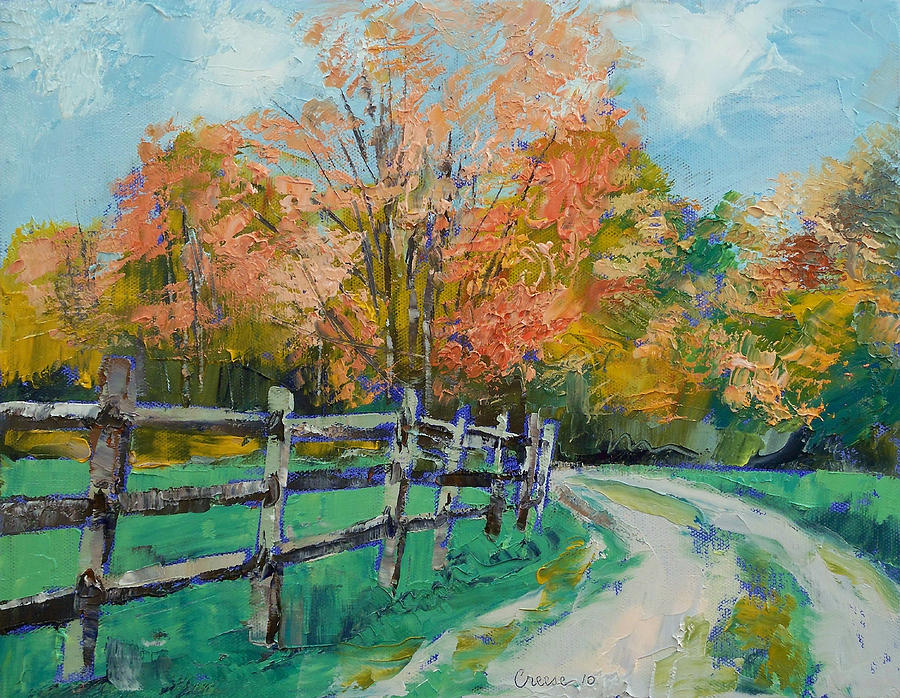 900x698 Old Country Road Painting By Michael Creese - Country Painting
