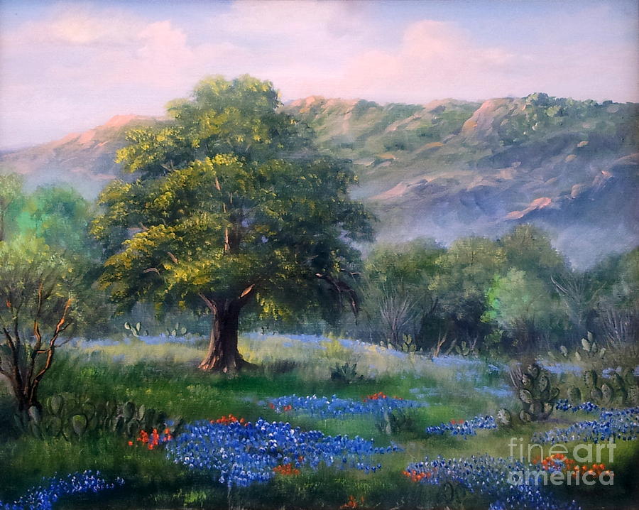 900x718 Texas Hill Country Painting By R Masters - Country Painting