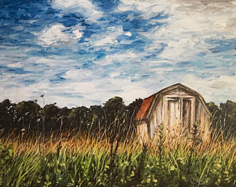 340x270 Vintage Farm Painting Landscape Painting Country Landscape - Country Painting