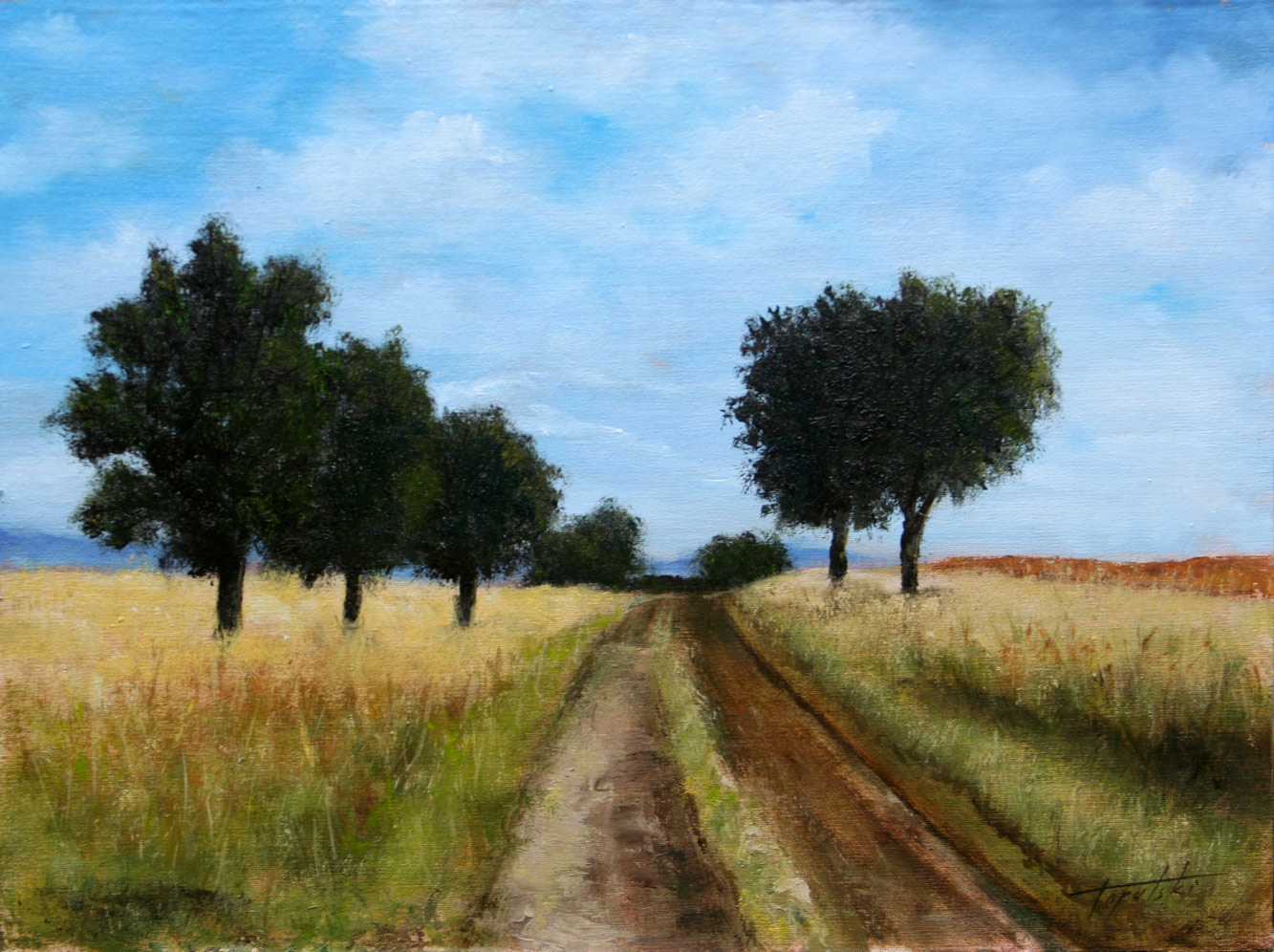 1333x996 Country Road Oil Painting Fine Arts Gallery - Country Road Painting