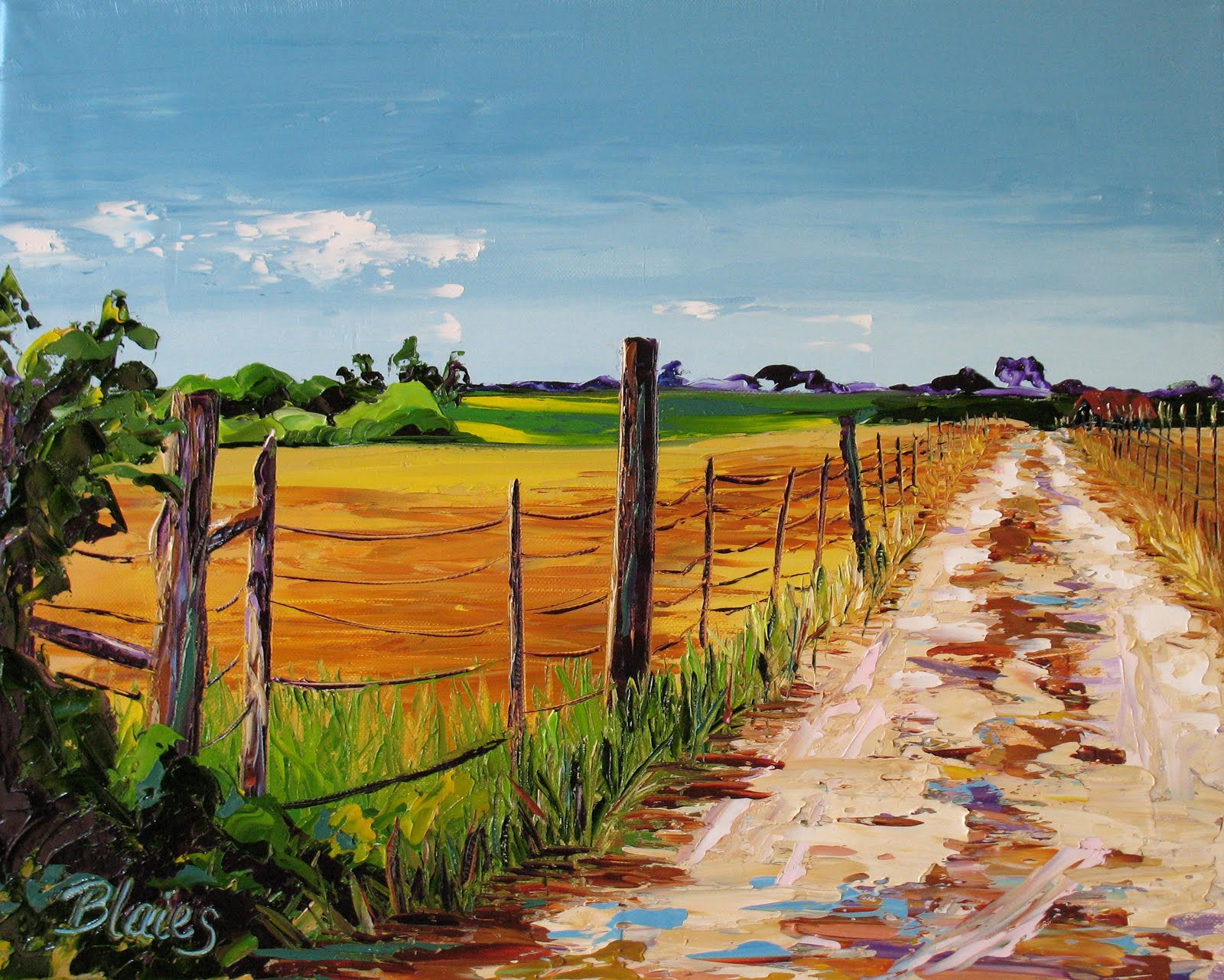 1600x1281 Palette Knife Painters, International Country Roads Take Me Home - Country Road Painting