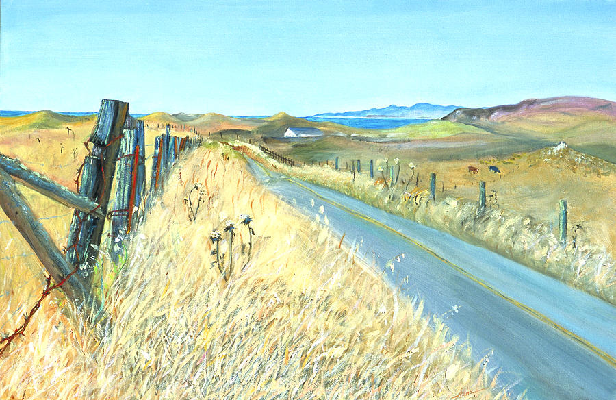 900x584 Point Reyes Country Road Painting By Asha Carolyn Young - Country Road Painting