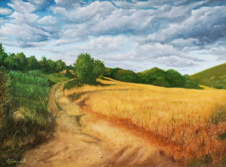 770x571 Saatchi Art Country Road Painting By Dejan Trajkovic - Country Road Painting