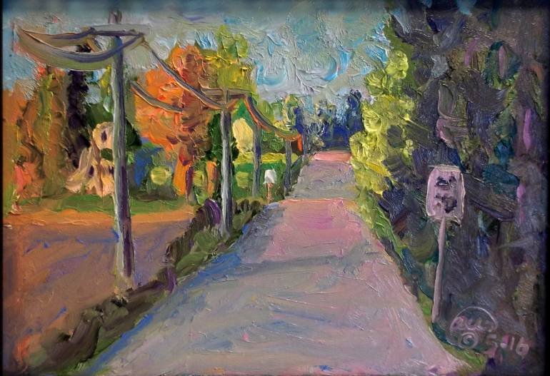 770x527 Saatchi Art Sunset On A Country Road Painting By Allen Jones - Country Road Painting