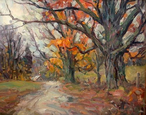 500x395 Thomas R. Curtin Landscape Painting - Country Road Painting