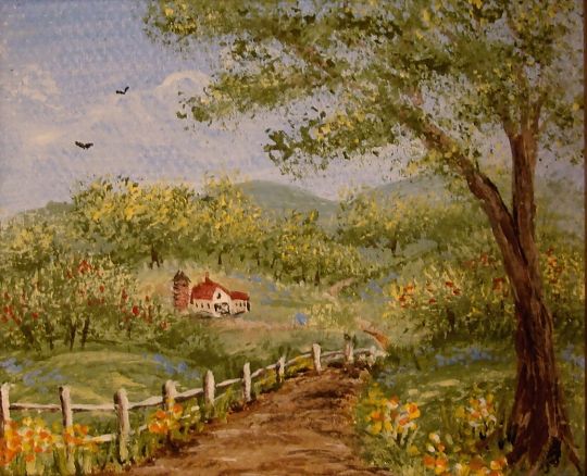 540x438 Olde Country Colors Old Country Road - Country Road Painting