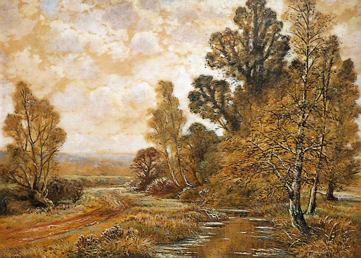 1200x859 Country Scene With Trees And A Stream Art Uk - Country Scene Painting