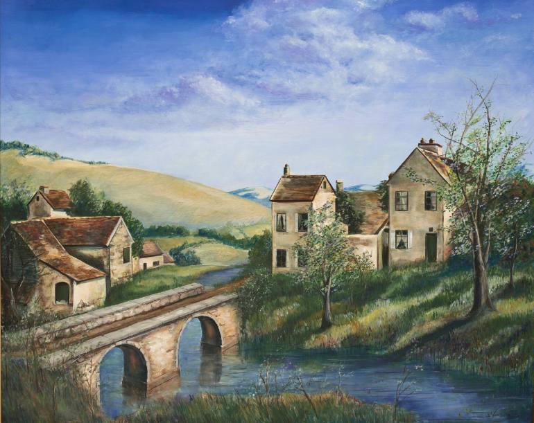 770x611 Saatchi Art French Country Scene Painting By S Van Schaick - Country Scene Painting