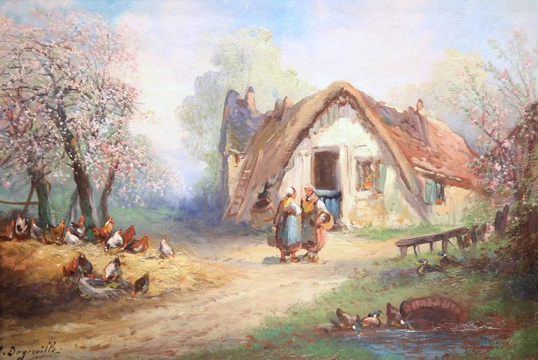 768x514 A. Degerville - Country Scene Painting