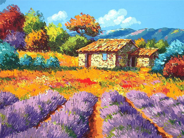 640x480 Finnish Countryside Painting Digital Oil Painting Home Decor Wall - Countryside Painting