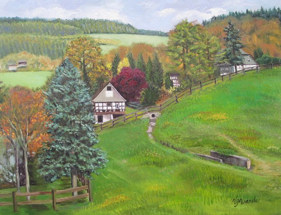 900x687 German Countryside Painting By Virginia Miranda - Countryside Painting