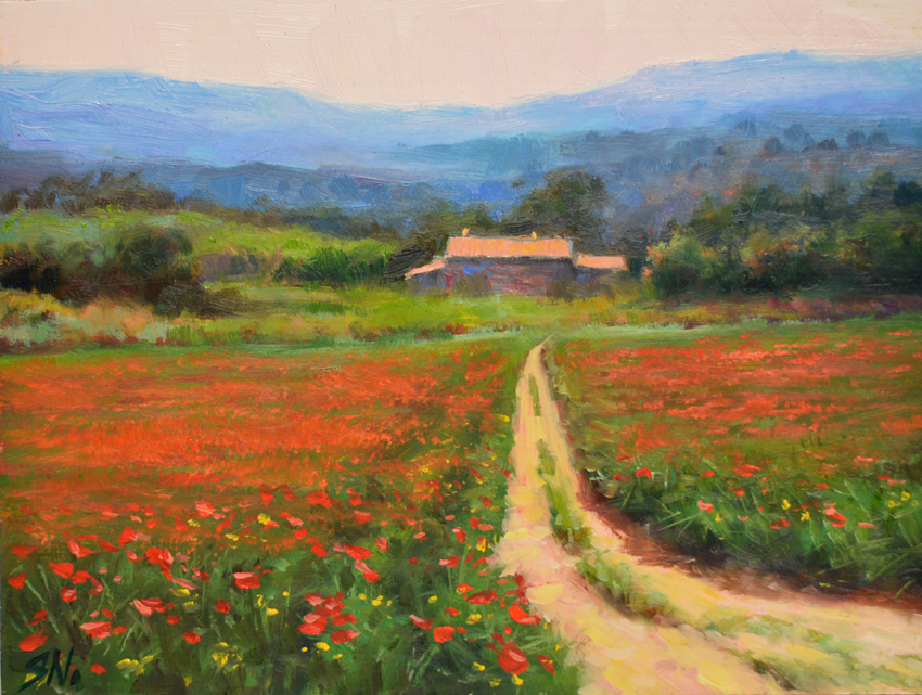 850x641 Poppy Field , France French Countryside, Landscape Oil Painting - Countryside Painting