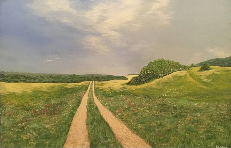 770x494 Saatchi Art Manitoba Countryside Painting By Eugene Kabrun - Countryside Painting