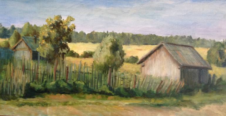 770x394 Saatchi Art Russian Countryside Painting By Marina Shishkina - Countryside Painting