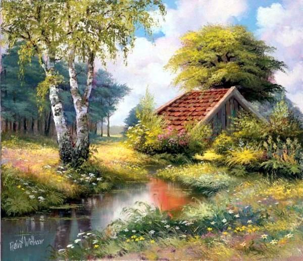 600x518 Countryside Paintings By Reint Withaar Countryside - Countryside Painting