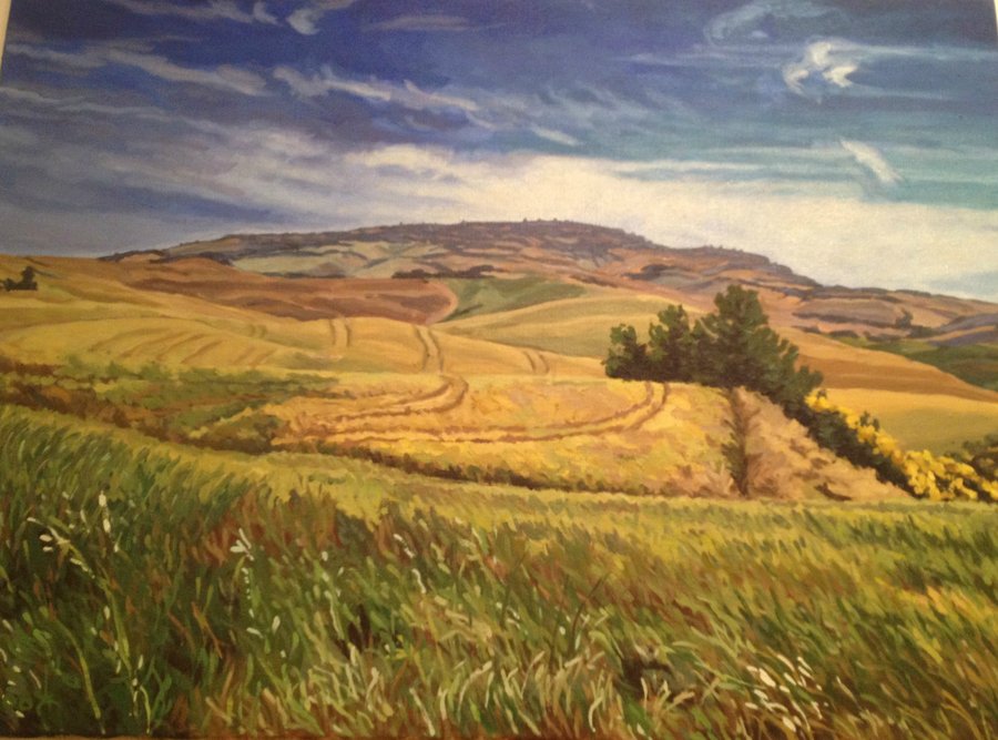 900x667 Czech Countryside Painting By Dororobibi - Countryside Painting