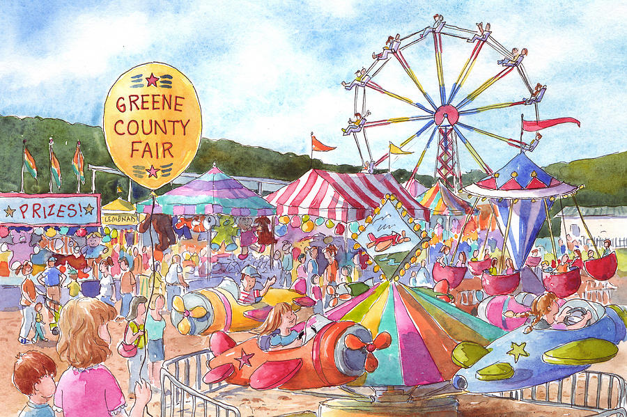 900x599 Greene County Fair Painting By Leslie Fehling - County Fair Painting