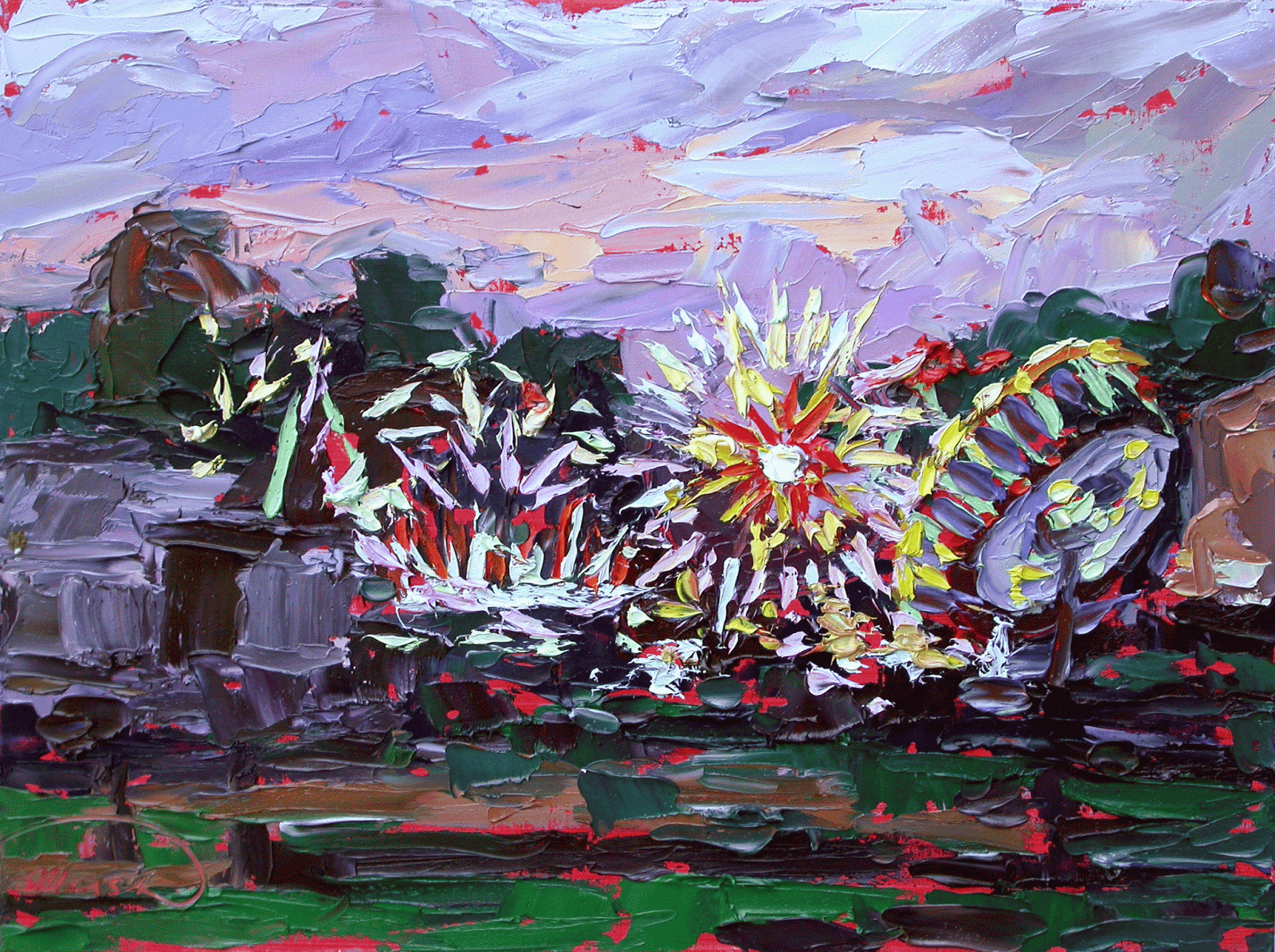 1600x1195 Plein Air Oil Painting County Fair Palette Knife Charlene Marsh - County Fair Painting