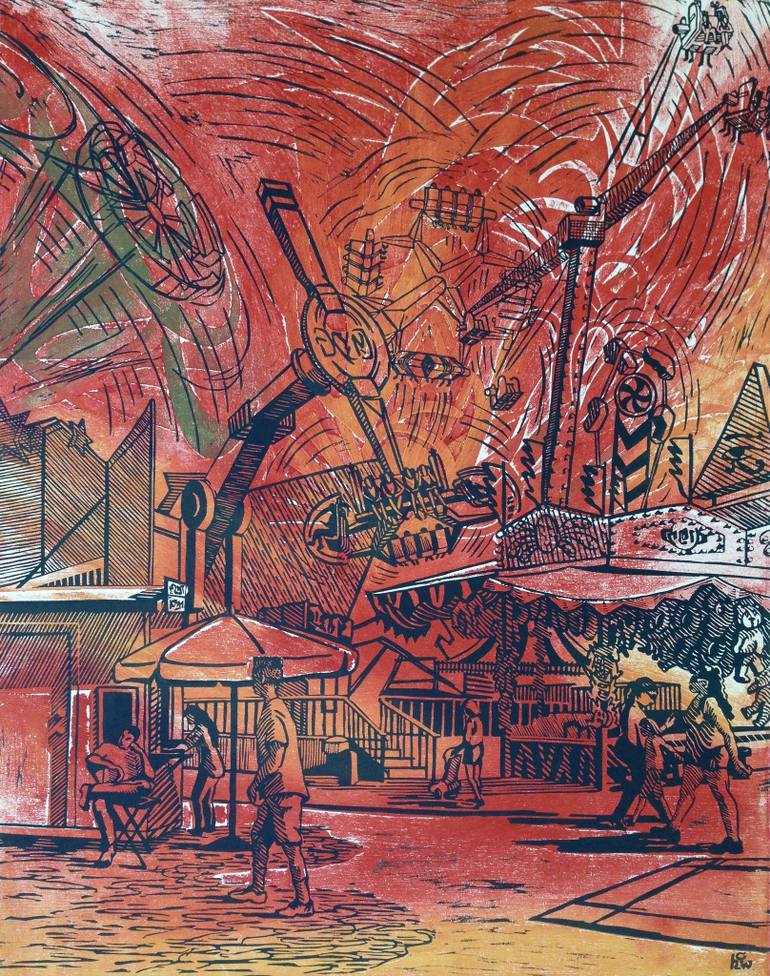 770x976 Saatchi Art County Fair, Red Version - County Fair Painting