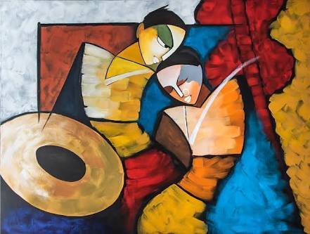 441x333 Figurative Paintings On Canvas - Couple Canvas Painting