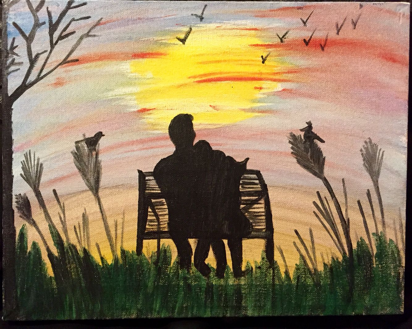 1334x1064 Relaxed Eve Romantic Couple Canvas Painting Shilarts - Couple Canvas Painting