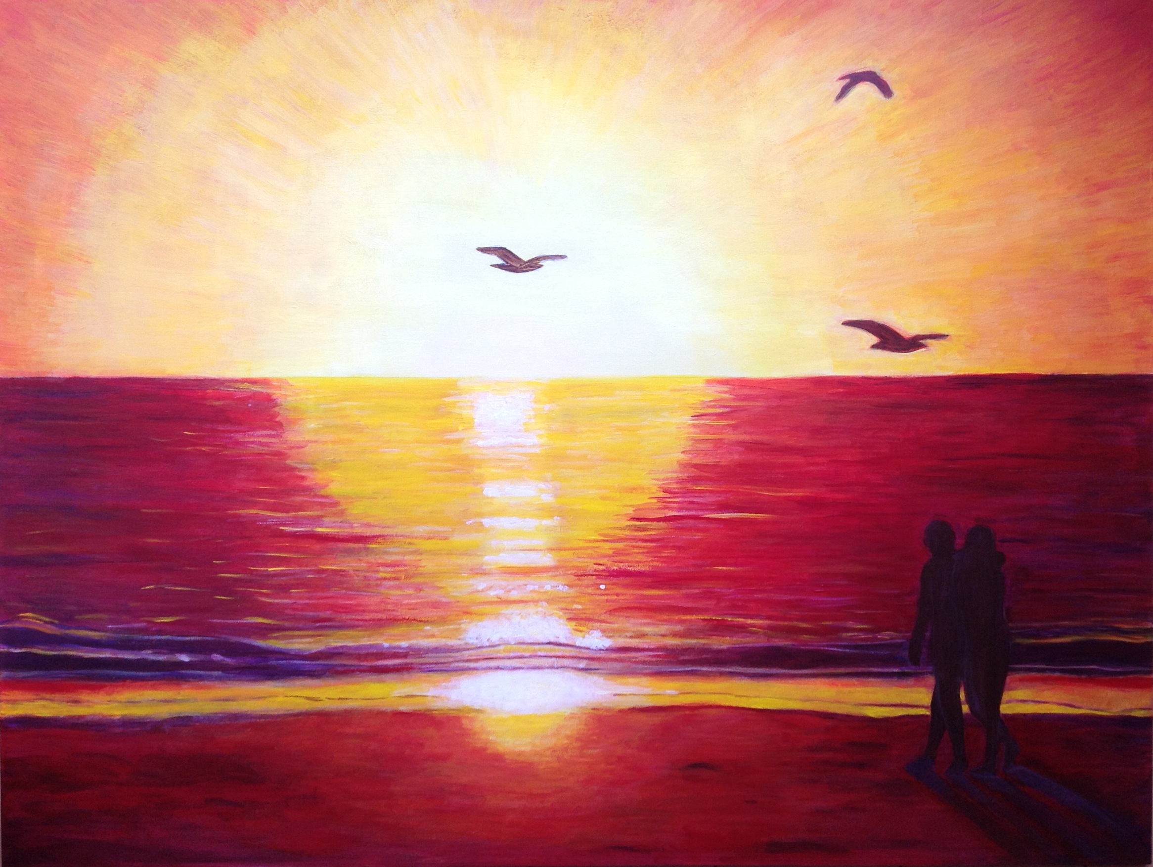 2332x1753 Couple Art Gallery Jose - Couple Dancing On Beach Painting