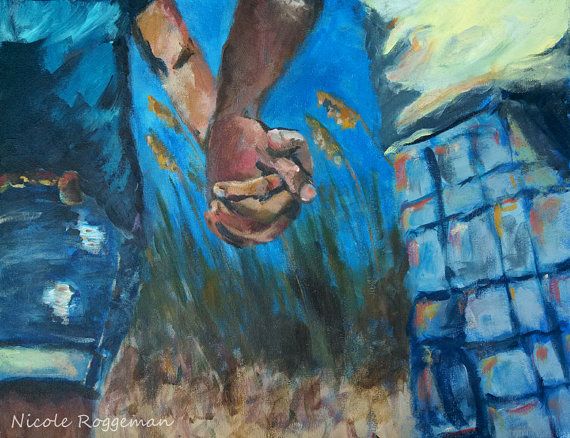 570x438 Couple Holding Hands, Love, Romance, Husband And Wife, Boyfriend - Couple Holding Hands Painting