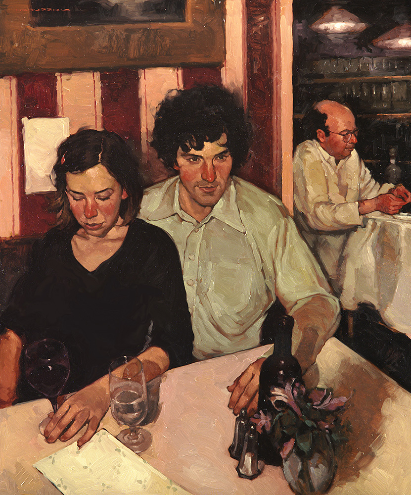 831x1000 Archive Figures Joseph Lorusso Fine Art - Couple In Cafe Painting