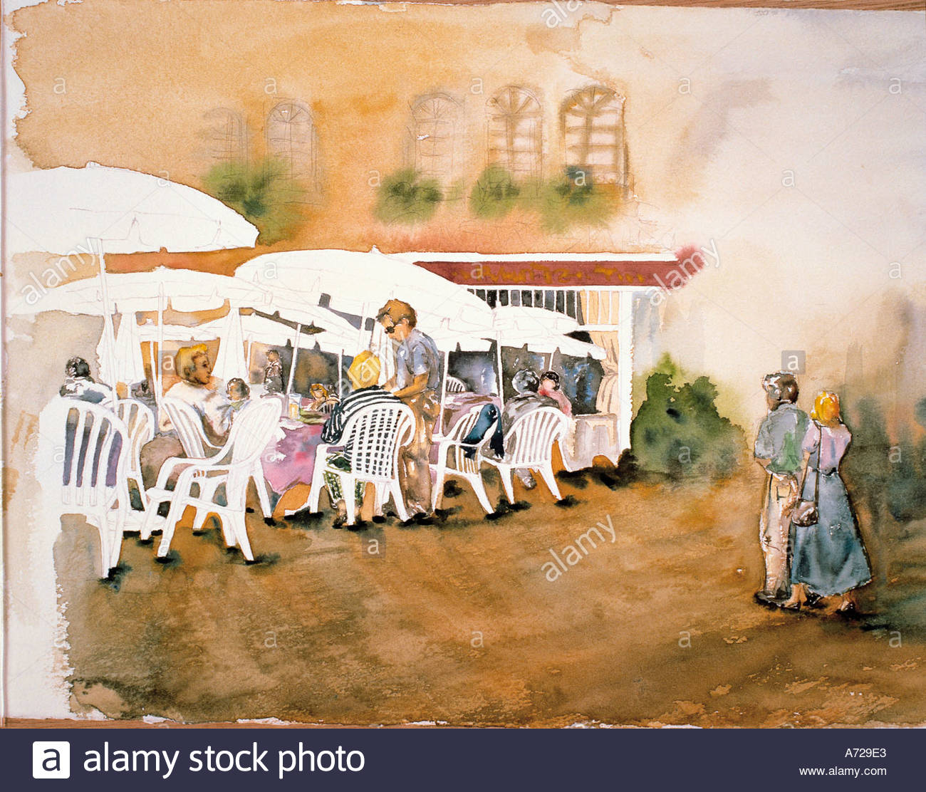 1300x1112 Watercolor Of Romantic Couple - Couple In Cafe Painting