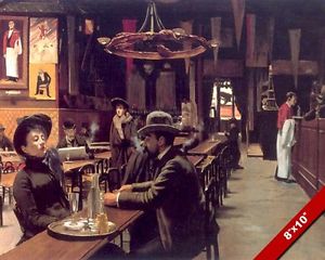 300x240 Couple Man Amp Woman Sitting In Spanish Cafe Bar Painting Art Real - Couple In Cafe Painting