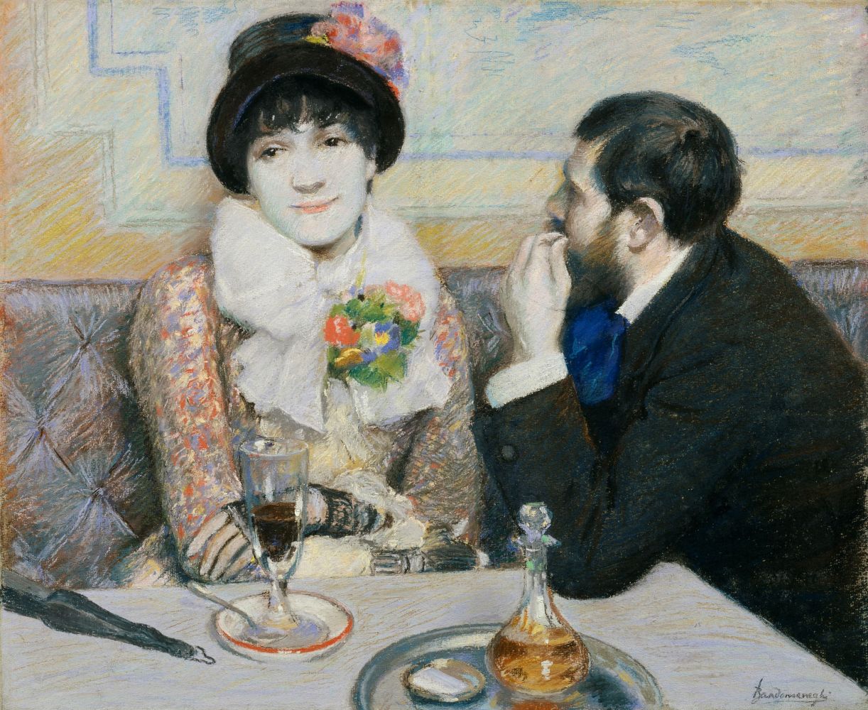 1222x1000 Couple In A Cafe By Federico Zandomenegi History, Analysis Amp Facts - Couple In Cafe Painting